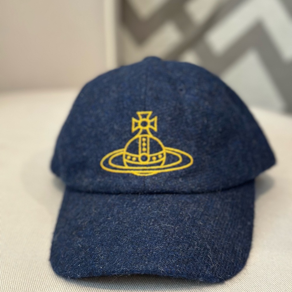 Vivienne Westwood Blue baseball cap with Yellow Logo